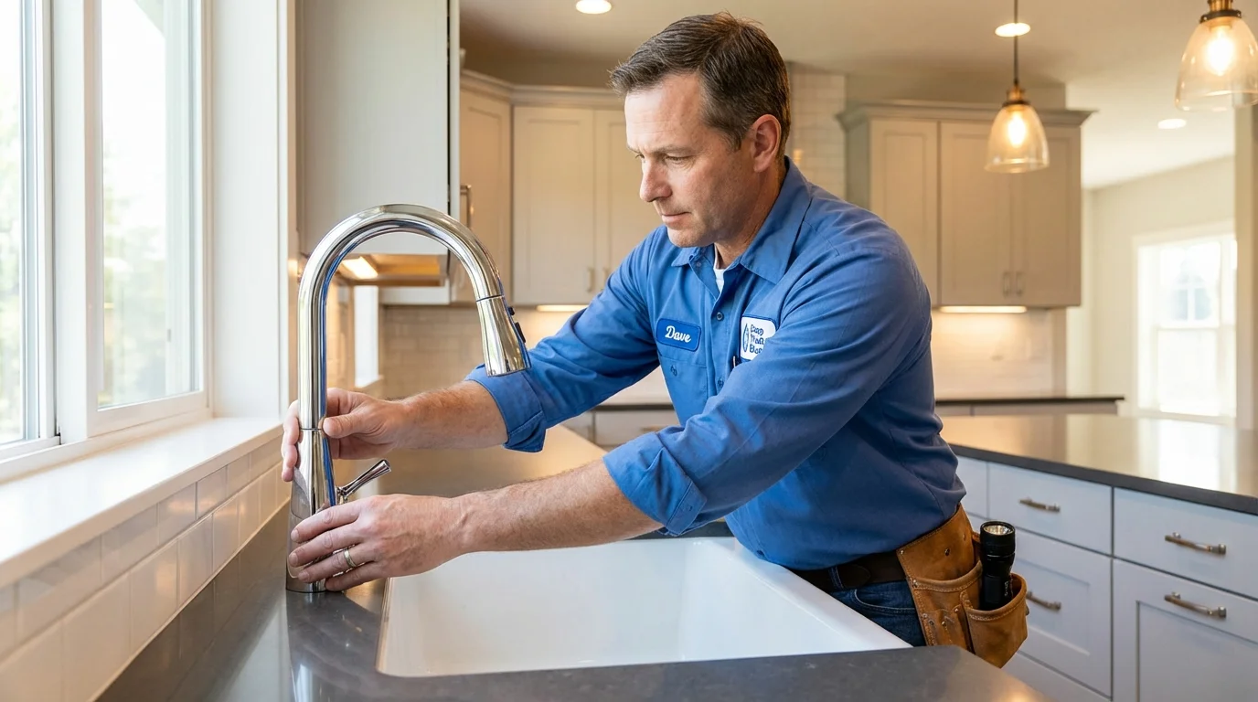 Kitchen faucet installation by Johns Plumbing LLC in Houlton